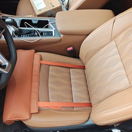 Sanbuildrro Car Leg Extender Leg Support Cushion for Car Driver Seat Office Chair, Universal Car Seat Extender Pad Leg Support Pillow for Cars Buses Trains Office Home (Lightbrown)