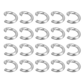 QUARKZMAN Pack of 100 Open Jump Rings, 8 mm Stainless Steel O-Rings, Split Rings, Circle Clasp, Connecting Ring for Jewellery Making, Accessories, Necklace Repair, Silver