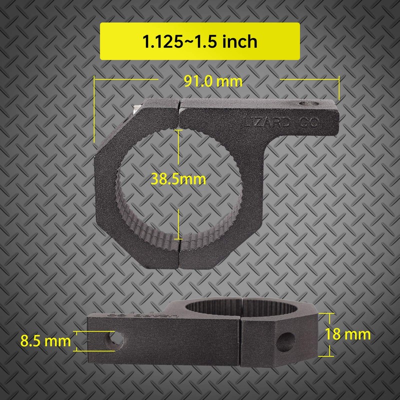 LIZARD GO Tube Clamps - 4Pack,Cross Bar Clamp 1.125",1.25",1.5 inch,Roll
