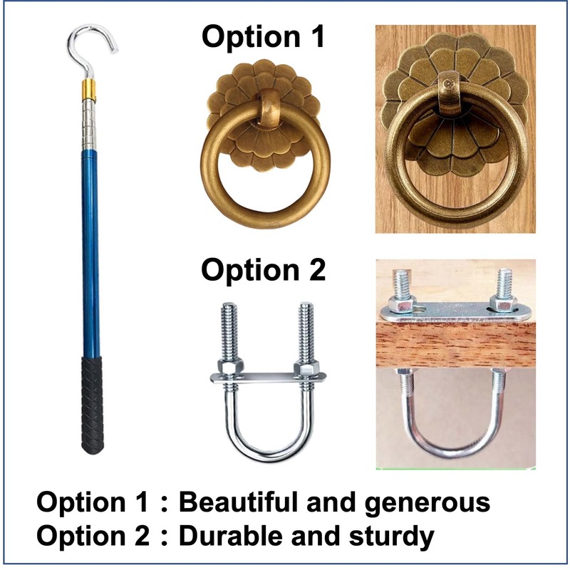 RQG Attic Pull Down Hook,Clothes Hook Pole,with a 16-60 inch
