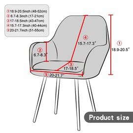 DEARBAG High Stretch Chair Covers, Set of 2, Stretch Velvet Chair Covers for Dining Room Chairs, Swing Chairs, Elastic Chair Cover, Chair Covers with Armrest, Removable Covers for Dining Room, Living