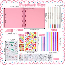 DIY Photo Album, Photo Book for DIY, 80 Pages, Spiral Album Photo Albums with 6 Metallic Colour Markers, 14 Stickers, DIY Gift, Scrapbooking for Baby, Family, Anniversary (Pink)