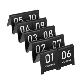 Mikinona 10pcs Acrylic Number Plate Table Cards Shape Markers Reusable for House Event Game Restaurant