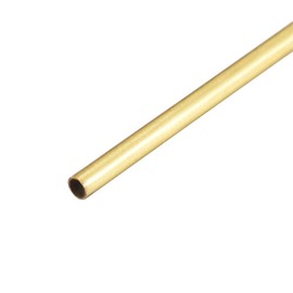 sourcing map Brass Round Tube Seamless 0.2 mm Wall Thickness Straight Pipe Hose 2 mm OD 300 mm Length Oxidation Resistance