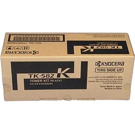 Kyocera 1T02KT0US0 Model TK-582K Black Toner Kit, Compatible with ECOSYS P6021cdn and FS-C5150DN Laser Printers, Up To 3500 Pages Yield, Includes Waster Toner Container