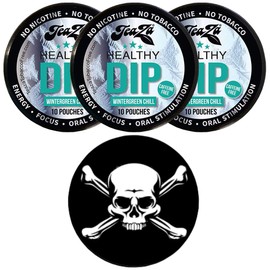TeaZa Herbal Pouch Wintergreen Chill 3 Cans with DC Crafts Nation Skin Can Cover - Jolly Roger