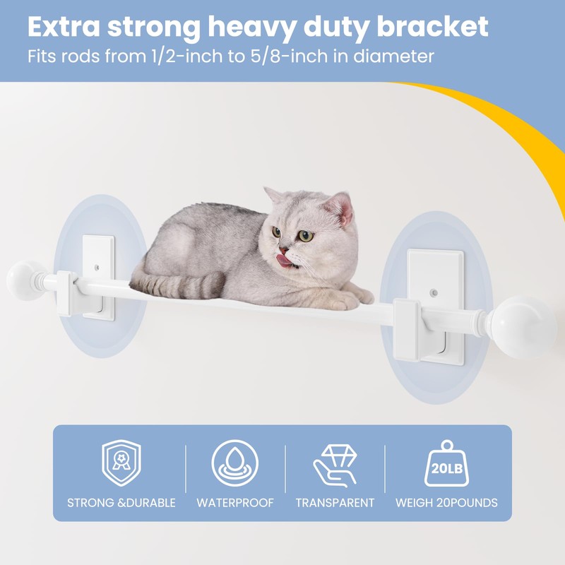 TKZTKZ No Drill Curtain Rod Brackets:Self Adhesive Curtain Rod Holders