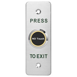 No-Touch Infrared Exit Button with Green LED, Indoor Stainless Steel Panel Access Control Switch, Featuring NC, COM, and NO Outputs – Perfect for Door Security and Convenience (SNT886-115X40 mm)