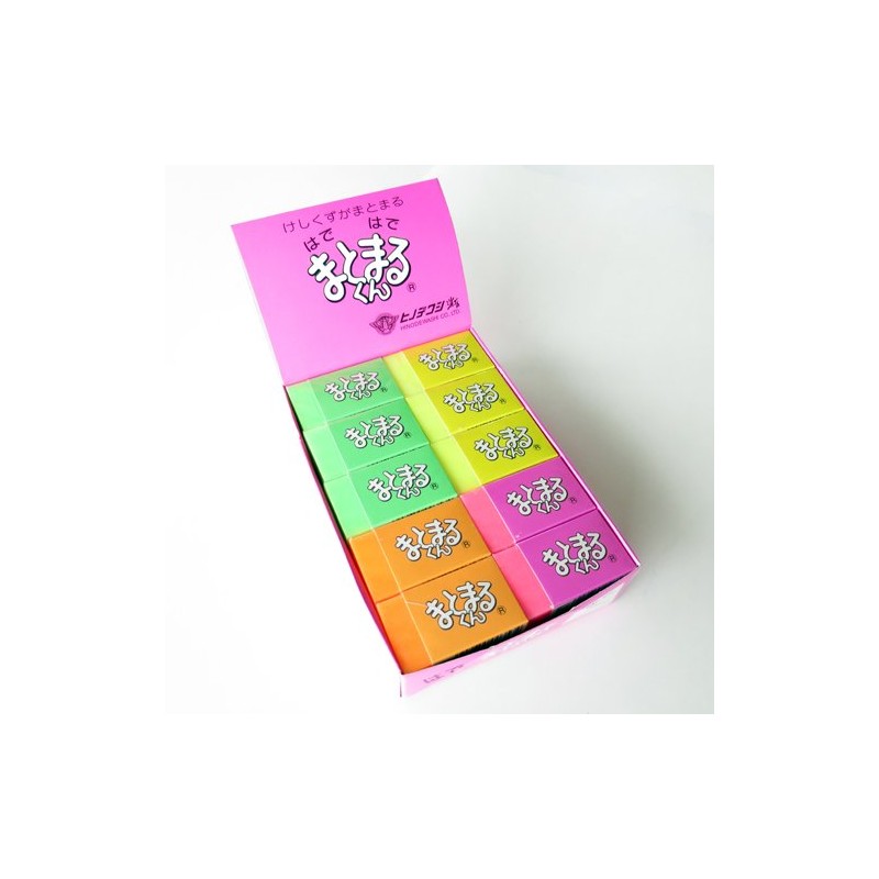 Hahademaru HM-100-B Hindaewashi Erasers, Neon Colors, Pack of 20
