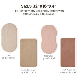 2Pcs Muslin Bassinet Sheet Fitted Bassinet Sheets Set,Comfortable Bed Sheet Mattress Suitable for Oval Rectangular mattresses,Unisex Fitted Bassinet Sheets (Style 2)