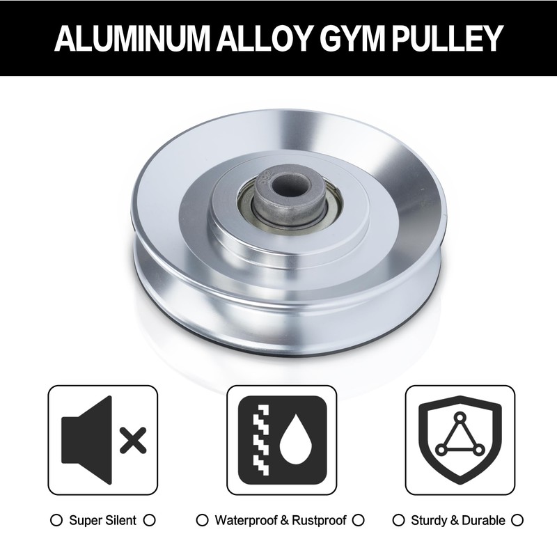 Nisorpa 4pcs Universal 88mm Aluminium Alloy Bearing Pulley Wheel Cable
