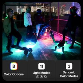 ShredLights SL-FX Underglow LED Light for Electric Skateboards, Longboards, Scooters, E-Bikes | Full RGB, 11 Light Modes, Adhesive Mount | Single Pack