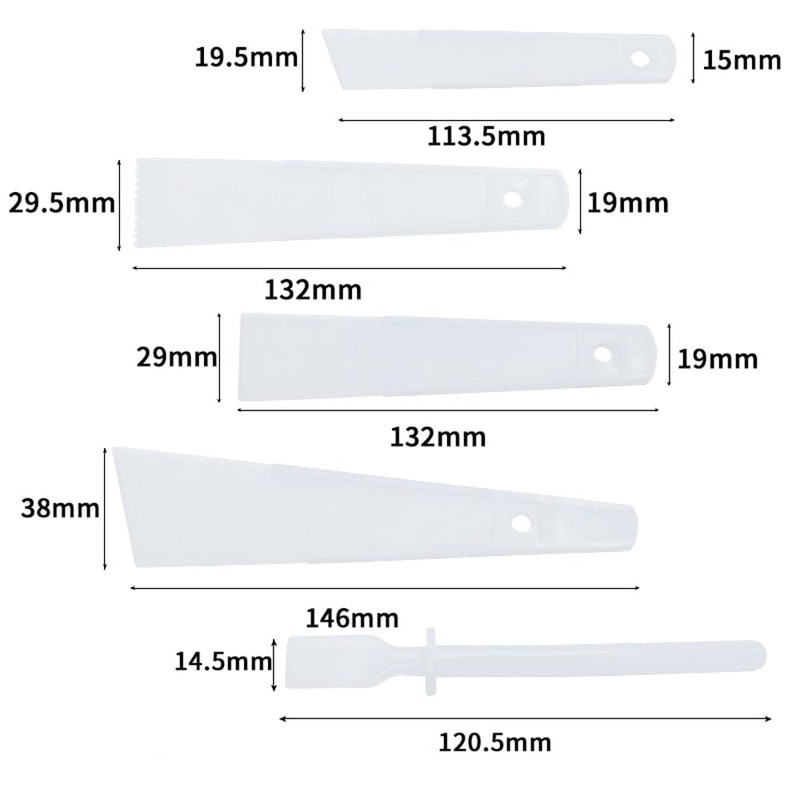 DraCra 5 Pack Glue Spreader Plastic Glue Smear Plate Scraper