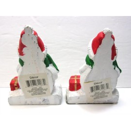 Unbranded Set of 2 ~ Cute Snowman with Candy Cane & Gift Box Mantel Stocking Hook Holders