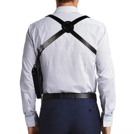 Lilcreek Leather Shoulder Holster for Concealed Carry,Vertical Shoulder Holsters with Gun Holster & Double Magazine Holster