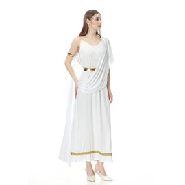 HAPNBCELE Greek Costume for Women Adult Roman Grecian Princess Dress Up-XL