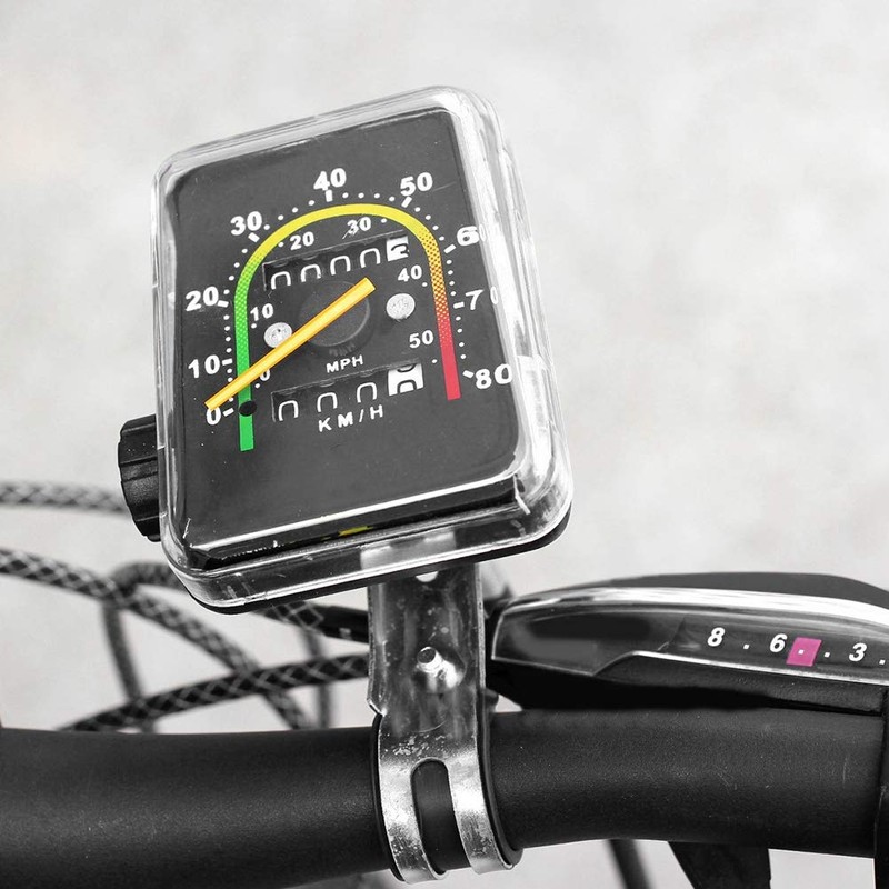 Dilwe Mechanical Bike Speedometer with LCD Display, Cycling Computer Odometer