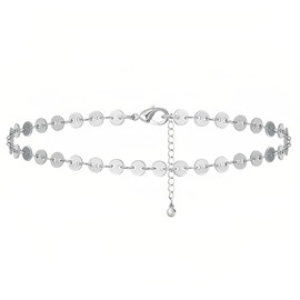 Cangall Silver Women's Anklets, 22+6cm Adjustable Size Silver Ankle Bracelet for Summer Beach, Trendy Cuban Link Tennis Foot Chain, Beach Barefoot Anklet Chain Jewelry Gifts for Summer Holiday