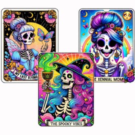 NEGEKFKX 3 Pack Skull Diamond Art Kits for Adults Beginners,Skeleton Diamond Painting Kits for Adults,5D Full Drill DIY Diamond Dot Gem Art Kit Wall Home Decor Arts Craft 16x12 inch