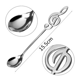 Coffee Spoons, nuoshen 4 Pcs Stainless Steel Coffee Teaspoon Musical Note Spoons Dessert Spoons Stirring Spoons