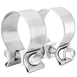 Atokrtact Exhaust Clamp,Narrow Band Muffler Clamp Stainless Steel 2PCS (2.0 inch)