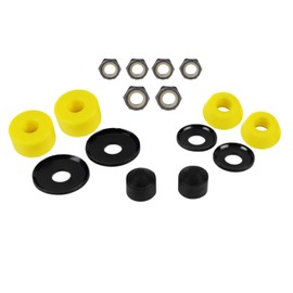 Skateboard Bushings Washers Pivot Cups Nuts Truck Rebuild Kit for 2 Trucks (Yellow)