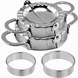 ZHOUHON Set of 2 Ravioli Dumpling Shaper, Ravioli Cookie Cutter, 3Dumpling Shape, Round Cookie Cutter, Ravioli Dumpling Maker Dumpling (2 Pieces)