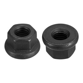 QUARKZMAN M8 Flange Hex Lock Nuts Grade 10.9 Carbon Steel Black Oxidized Hexagonal Flange Nut for Machines Pack of 2