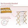 Morvat Premium Wooden Folding Clothes Drying Rack with Metal Poles,
