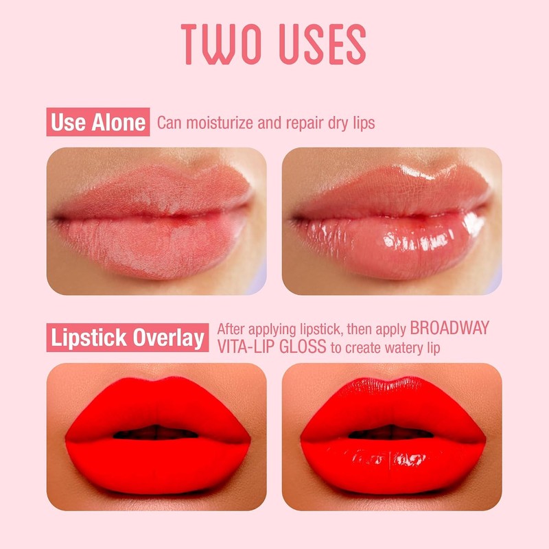 Kiss Broadway - Paquete de 6 brillos de labios transparentes