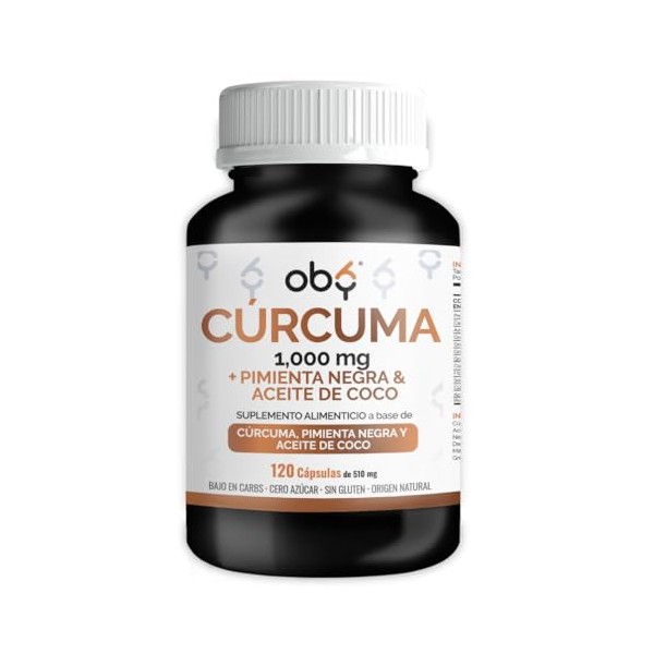OBY Curcuma 1000 mg | Curcuma Capsulas con Pimienta Negra