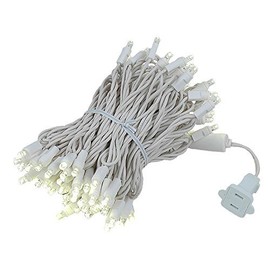 Novelty Lights 100 Light LED Christmas Mini Light Set, Outdoor Lighting Wedding Patio String Lights, Warm White, White Wire, 34 Feet
