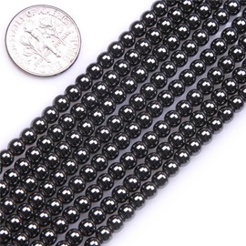 JOE FOREMAN Black Hematite Beads for Jewelry Making Natural Gemstone Semi Precious 4mm Round 15"