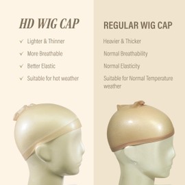 EBIN NEW YORK Wonder Lace Bond HD Wig Cap 2 pack - 4 Pieces Transparent Nylon Wig Cap for lace front wig | Anti Slip Wig Accessories with Durable feature and Comfortable Fit