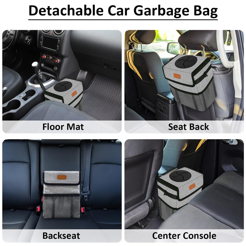 ELONGRIVER Car Trash Can Bin for Back Seat Leak Proof,