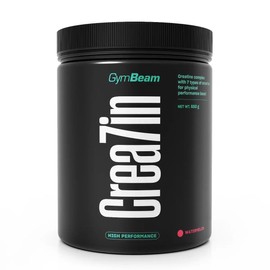 GymBeam GymBeam Crea7in - Mischung aus Kreatin, mikronisiertem Kreatinmonohydrat und gepuffertem Kreatinmonohydrat, Komplex zur Leistungssteigerung, mit Sibirischem Ginsengm (600 g, Watermelon)