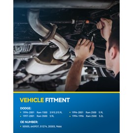 PHILTOP Catalytic Converter Kit Compatible with Dodge 1994-2001 Ram 1500 5.9L/5.2L/3.9L, 1994-2001 Ram 2500 5.9L, 1997-2001 Ram 3500 5.9L, 1994-1996 Ram 2500 5.2L Replace# 50505(EPA Compliant)