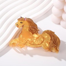 Autumn Horse Shape Hair Claw Clip Colorful Animal Non-Slip Hair Accessories for Medium Hair Women Girls