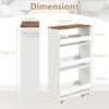 SILKYDRY Slim Rolling Storage Cart, 4 Tier Narrow Kitchen Cart