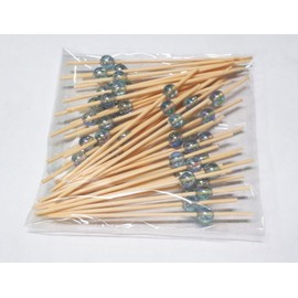 Bamboo No Takayori 9487 Skewers, Bead Picks, Blue, 2.8 inches (7 cm), 50 Pieces