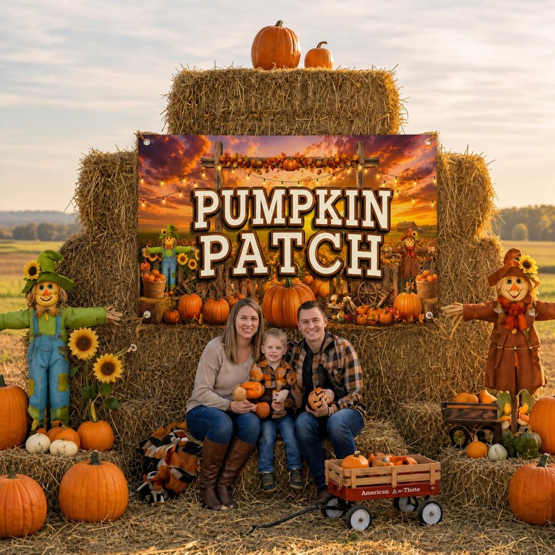 Pumpkin Patch Banner 2 x 4 ft, Thanksgiving Large Sign