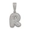 Small CZ .925 Sterling Silver Bubble Letter (S)
