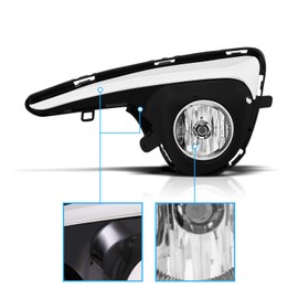 AmeriLite for 2018-2019 Toyota Yaris Clear LENS Fog Lights+Wiring Harness+Switch+Bracket - Passenger and Driver Side