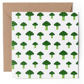 1 x Greeting Card - Gamer 8 Bit Broccoli Pattern - Blank Birthday Celebration Anniversary #52881