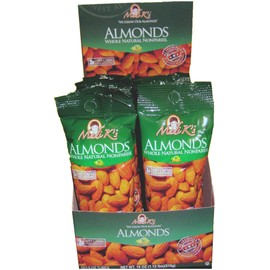 Madi K's Whole Natural Almonds, 1.5-Ounce Tubes (Pack of 72)