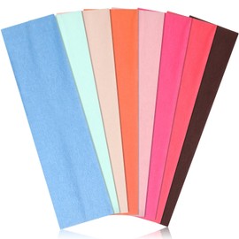 Headbands for Women Non Slip - Stylish Sports Hair Bands for Women's Hair - Soft Cotton Cloth Stretchy Headbands for Women for Yoga, Outdoor Exercise Running - 8 Pack