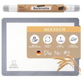 Backefix Silicone Baking Mat, Grey, High Quality, Reusable Permanent Baking Foil as a Healthy Alternative to Baking Paper without PFAS and BPA, Suitable for Everyday Use, Non-Stick and Dishwasher Safe