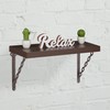Relaxdays 10022947 Cast Iron Shelf Brackets, Set of 2, Antique
