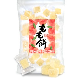 YAMASAN KYOTO UJI Japanese Mochi Candy Individually Wrapped, Momo White Peach Flavor, Plant-Based Kanten Agar Sweets 300g