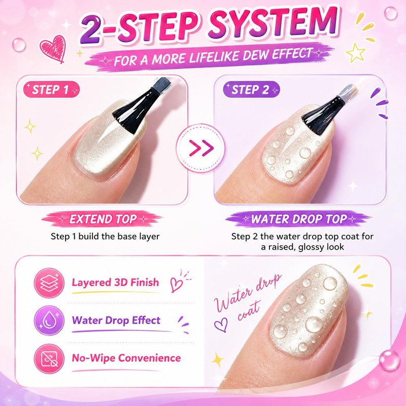 Water Drop Gel Top Coat, Waterdrop Gel Nail Polish for